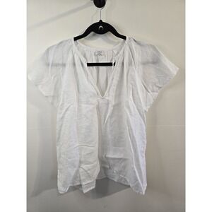 Wilfred Linen Sleeveless Top V Neck Small White‎ Summer Beach